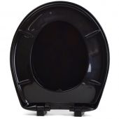 Bemis 200SLOWT (Black) Premium Plastic Soft-Close Round Toilet Seat Bemis